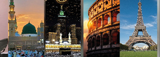 Entrée agence avec affiches tourism